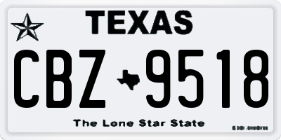 TX license plate CBZ9518