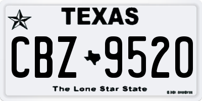 TX license plate CBZ9520