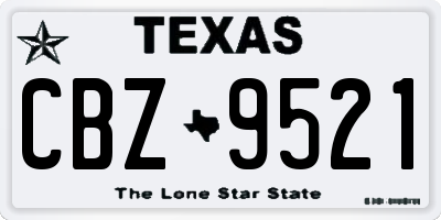 TX license plate CBZ9521