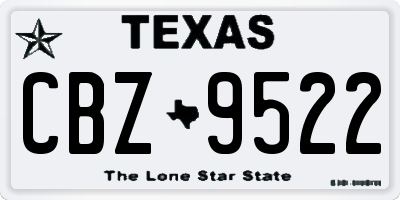TX license plate CBZ9522