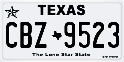 TX license plate CBZ9523