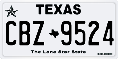 TX license plate CBZ9524
