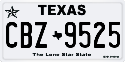 TX license plate CBZ9525
