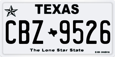 TX license plate CBZ9526