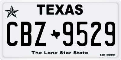 TX license plate CBZ9529