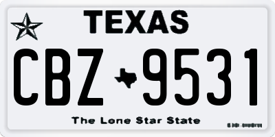 TX license plate CBZ9531