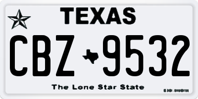 TX license plate CBZ9532