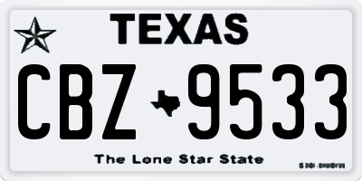 TX license plate CBZ9533