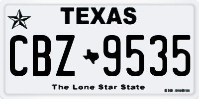 TX license plate CBZ9535
