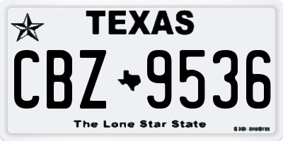 TX license plate CBZ9536