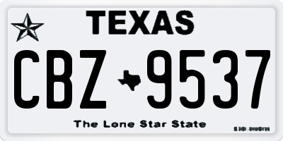 TX license plate CBZ9537