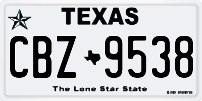 TX license plate CBZ9538