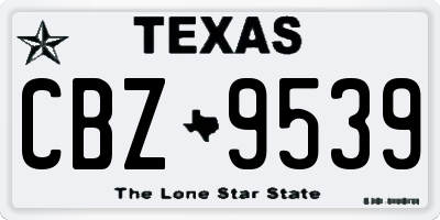 TX license plate CBZ9539