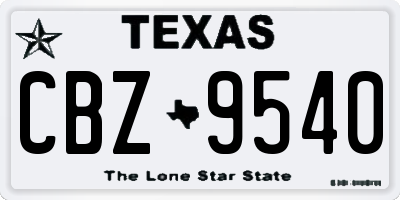 TX license plate CBZ9540