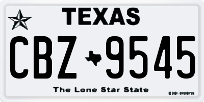 TX license plate CBZ9545