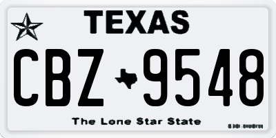 TX license plate CBZ9548
