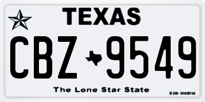 TX license plate CBZ9549