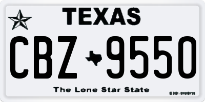 TX license plate CBZ9550