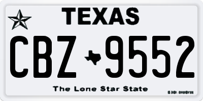 TX license plate CBZ9552