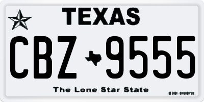 TX license plate CBZ9555