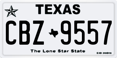 TX license plate CBZ9557