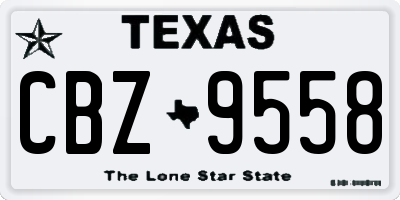 TX license plate CBZ9558