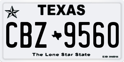 TX license plate CBZ9560