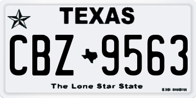 TX license plate CBZ9563