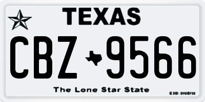 TX license plate CBZ9566