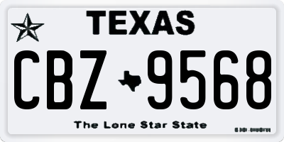 TX license plate CBZ9568