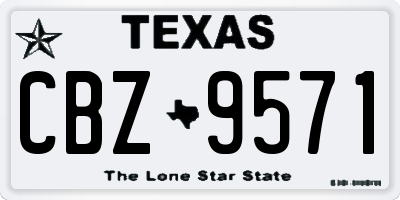 TX license plate CBZ9571