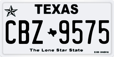 TX license plate CBZ9575