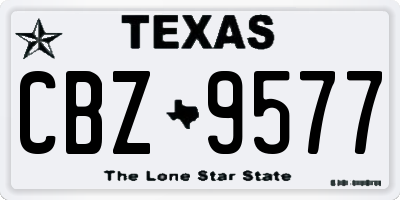 TX license plate CBZ9577