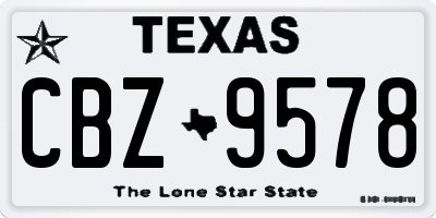 TX license plate CBZ9578