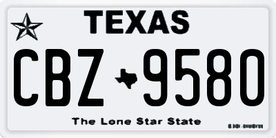 TX license plate CBZ9580