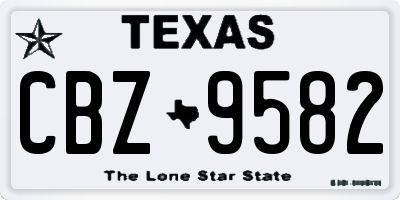 TX license plate CBZ9582