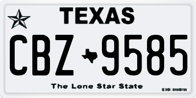 TX license plate CBZ9585