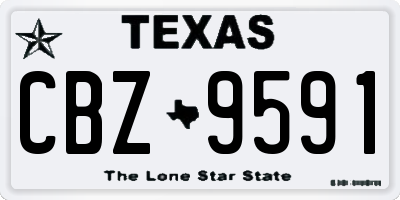 TX license plate CBZ9591