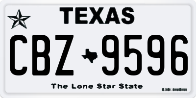 TX license plate CBZ9596