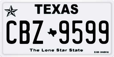 TX license plate CBZ9599
