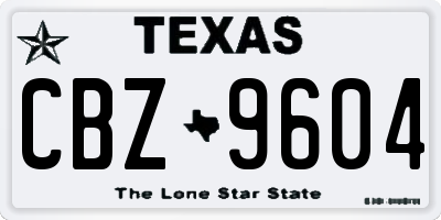 TX license plate CBZ9604