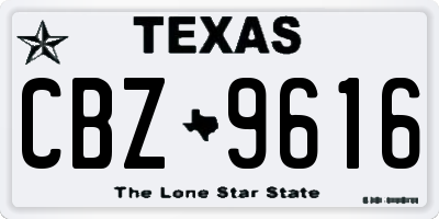 TX license plate CBZ9616