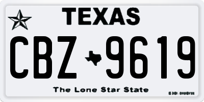 TX license plate CBZ9619