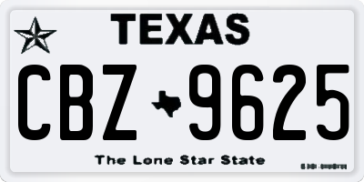 TX license plate CBZ9625