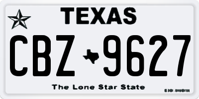 TX license plate CBZ9627