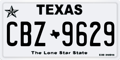 TX license plate CBZ9629
