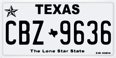 TX license plate CBZ9636