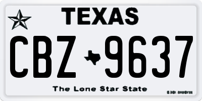 TX license plate CBZ9637
