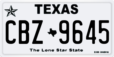 TX license plate CBZ9645
