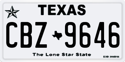 TX license plate CBZ9646